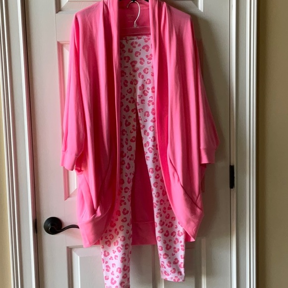 Crown & Ivy Bright Pink 3/4 sleeves Knit jacket Size Large - Picture 7 of 7